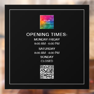 Custom Opening Times Logo QR Code Template