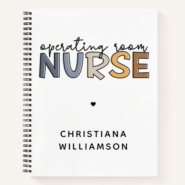 Custom Operating Room Nurse OR Nurse Appreciation Notebook (Front)