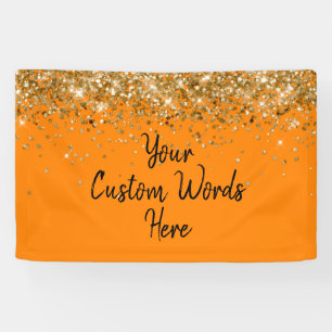 Custom Orange and Black Birthday Party Photo Booth Banner