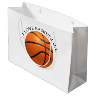 Custom orange and black leather basketball large g gift bag