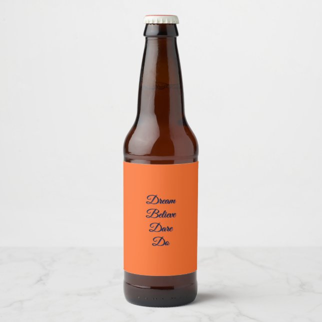 Custom Orange Beer Bottle Label  (Front)