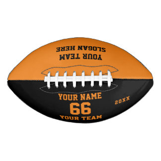 Custom orange black Football Name, Number, Team
