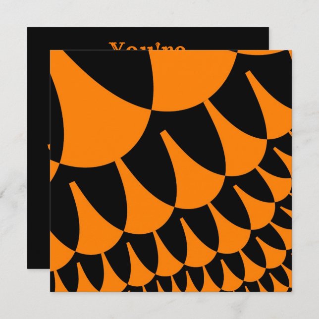 Custom Orange Black Scales Invitation (Front/Back)