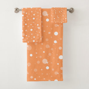 CUSTOM ORANGE BUBBLE BATHROOM TOWEL SET