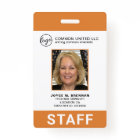 Custom Orange Business Logo Employee Photo ID