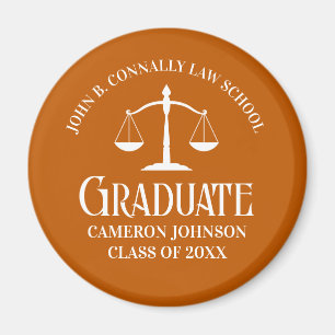 Custom Orange Law School Graduation Party Magnet