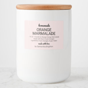 Custom Orange Marmalade Kitchen Pantry Canning Jar Food Label