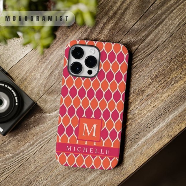 Custom Orange Pink White Geometric  Case-Mate iPhone Case (Custom Orange Pink White Geometric Case-Mate iPhone Case)