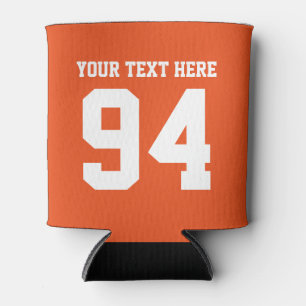 Custom orange sports jersey number beverage cooler