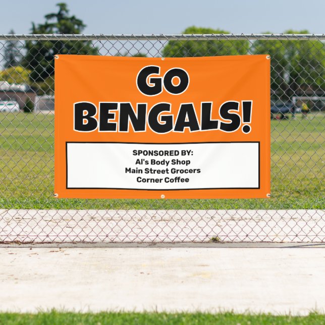 Custom Orange Sports Team Banner (Insitu)