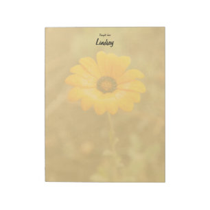 Custom Orange Spring African Daisy Close-Up Photo Notepad