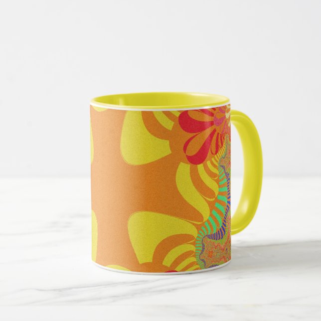 Custom Orange Yellow Cross Coffee Mug (Front Right)