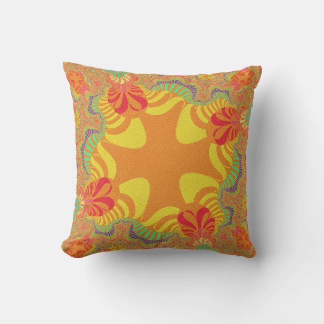 Custom Orange Yellow Cross Throw Pillow (Front)