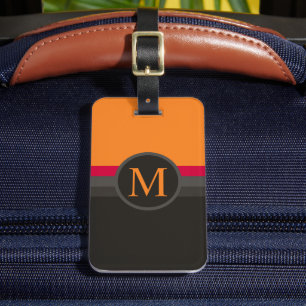 Custom Orange Yellow Pink Grey Black Colour Block Luggage Tag