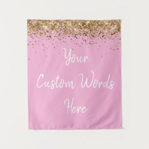 Custom Orchid and Gold Birthday Party Photo Booth Tapestry