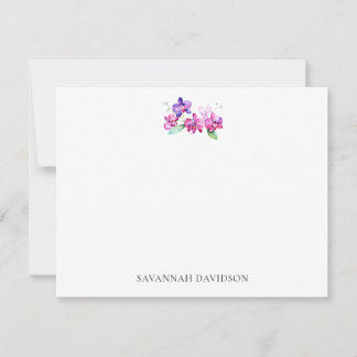 Custom Orchid Note Card