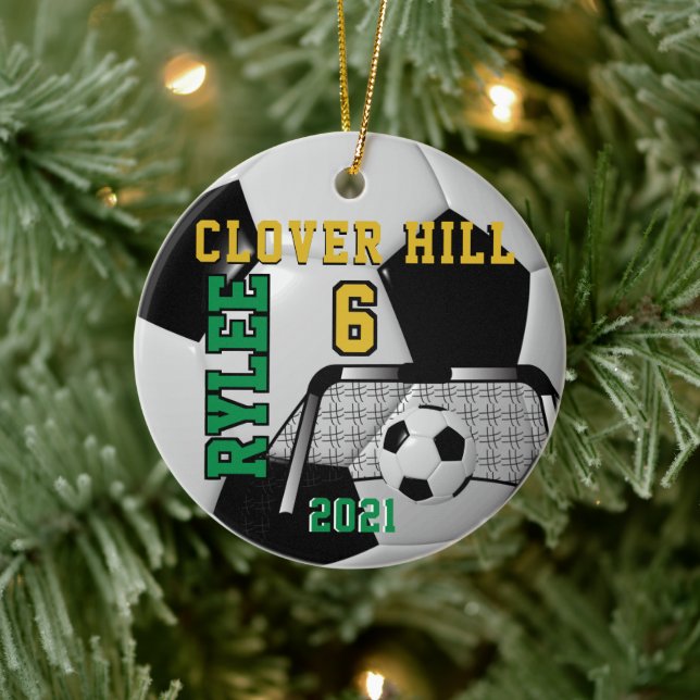 Custom Order - Black and White Soccer Ball ⚽ Ceramic Tree Decoration (Tree)