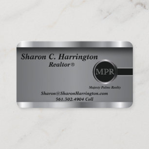 Custom Order - Executive Black Steel Monogram Business Card