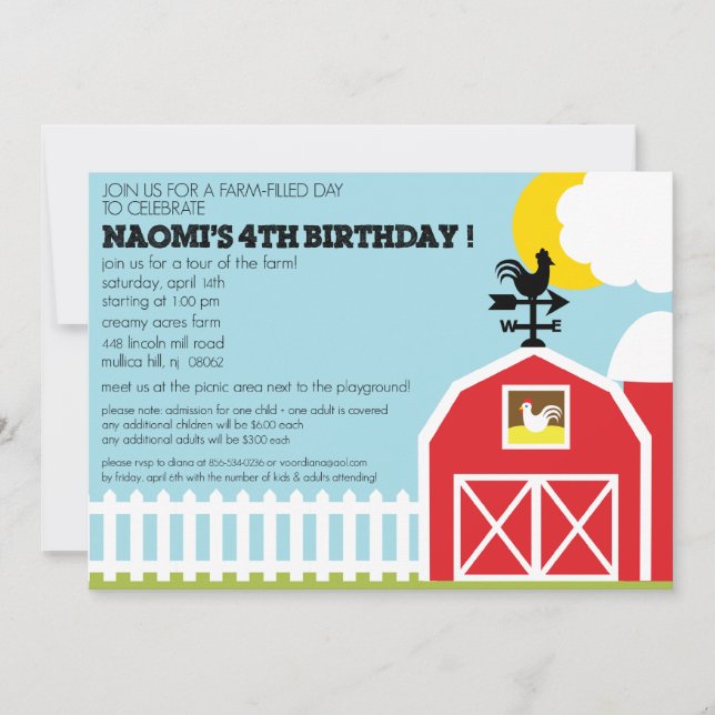 Custom Order for Diana B Invitation (Front)