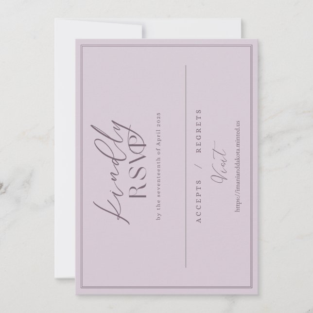 Custom Order RSVP Imani & Dakota Invitation (Front)