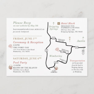 CUSTOM ORDER - wedding map card