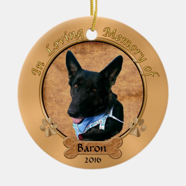 Custom Ordered In Loving Memory Dog Ornament (Front)