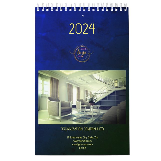 Custom Organisation Photo Name Contact Corporates  Calendar (Cover)