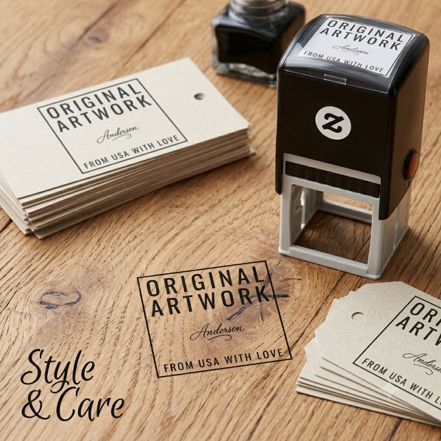 Custom Original Artwork Text Signature Wood Art Self-inking Stamp (Custom Original Artwork Text Signature Wood Art Self-inking Stamp)