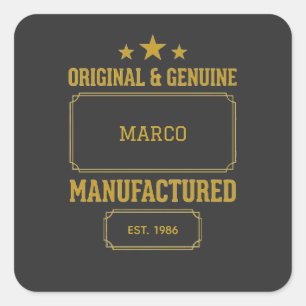 Custom Original & Genuine Birthday Square Sticker