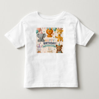Custom origmai Animal party Illustration Toddler T-Shirt