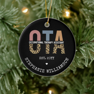 Custom OTA Occupational Therapy Assistant Gifts Ceramic Tree Decoration