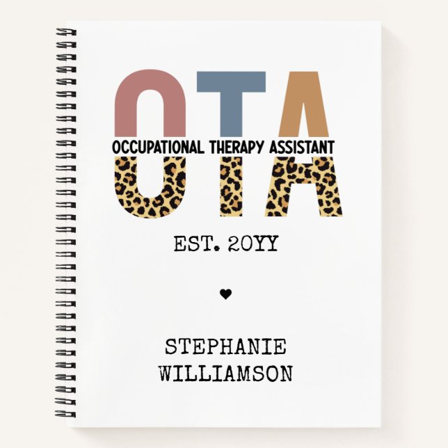 Custom OTA Occupational Therapy Assistant Gifts Notebook (Front)
