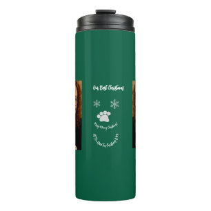 Custom Our Best Christmas ,Cat And Owner Photo Thermal Tumbler