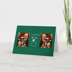 Custom Our Best Christmas ,Cat Photo  Card