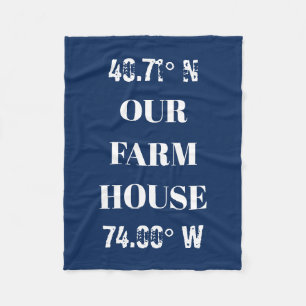 Custom Our Farm House Coordinates  Fleece Blanket