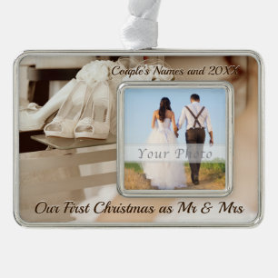 Custom Our First Christmas as Mr and Mrs Ornament