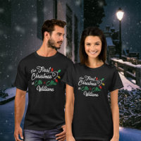 Custom Our First Christmas (with family name) T-Sh