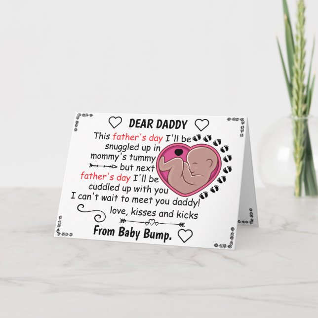 Custom Our First Father's Day, Dear Daddy to be Holiday Card (Front)