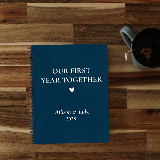 Custom "Our First Year Together" Couples Journal (personalized couples journal, wedding gift notebook, anniversary journal, valentine’s day couples)