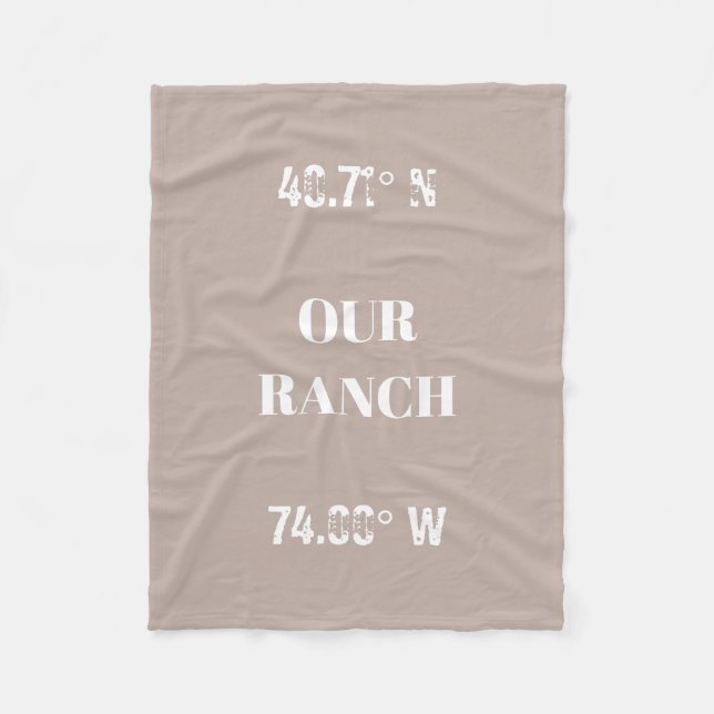 Custom Our Ranch Coordinates Fleece Blanket (Front)