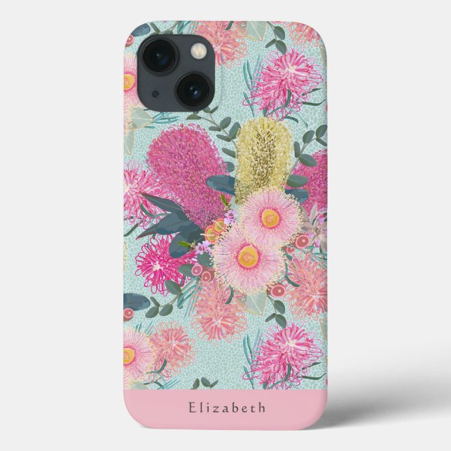 Custom Outback Banksia And Grevillea Eucalyptus  Case-Mate iPhone Case (Back)