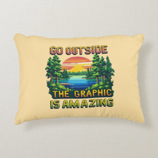 Custom Outdoor Nature Scene Pixel Art Graphic  Decorative Cushion
