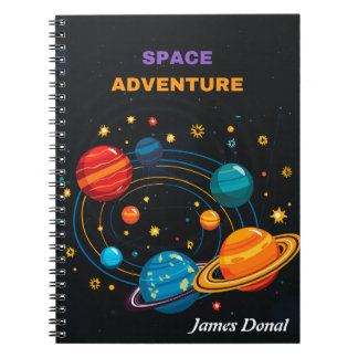 Custom Outer Space Spiral Notebook for Kids