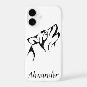 Custom Outline of a Wolf Howling