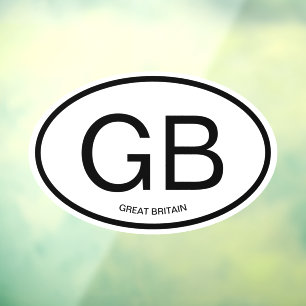 Custom oval country code abbreviation static car 