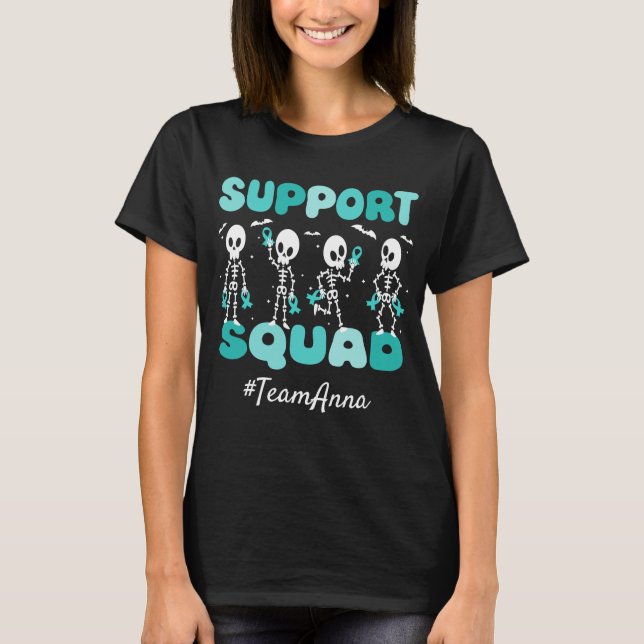 Custom Ovarian Cancer Support Squad Halloween Tee (Front)