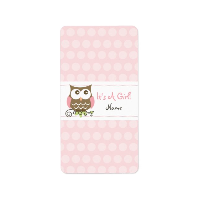 Custom Owl baby shower candy wrapper Label (Front)
