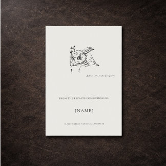 Custom Owl Ex Libris| Dark Academia  Rectangular Sticker