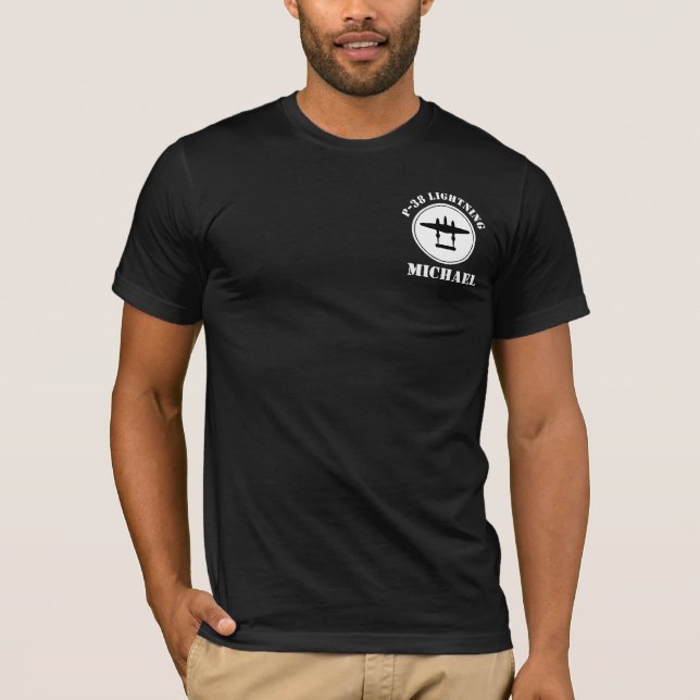 Custom P-38 Lightning Pocket Logo Golf T-Shirt (Front)