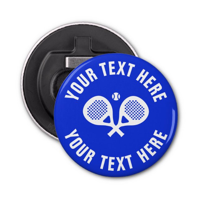 Custom padel tennis sport magnetic bottle opener (Front)